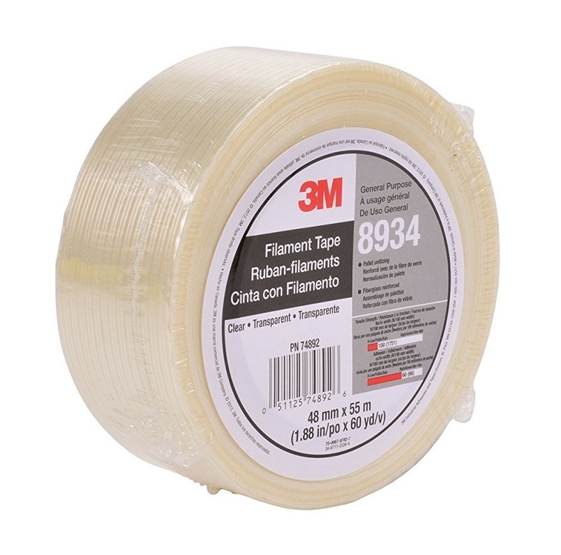 Original 8934 Clear Transparent Glass Fiber Tartan Filament Tape for Packing