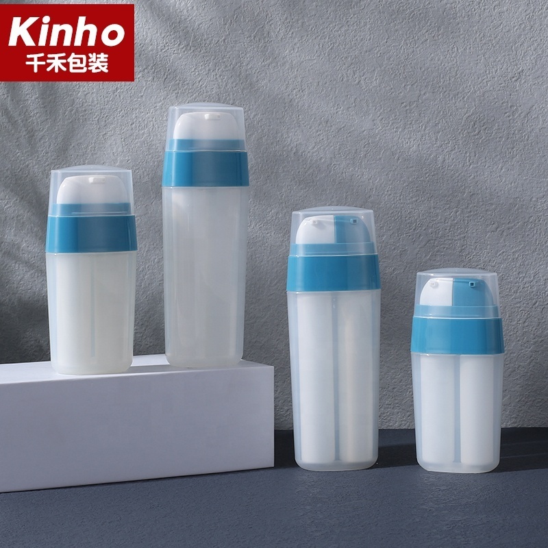 Double Bottle Dual Chamber Plastic PP Airless Pump Cosmetic Bottle 7.5*2ml 10*2ml 15*2ml 20*2ml Skincare Day Night Cream