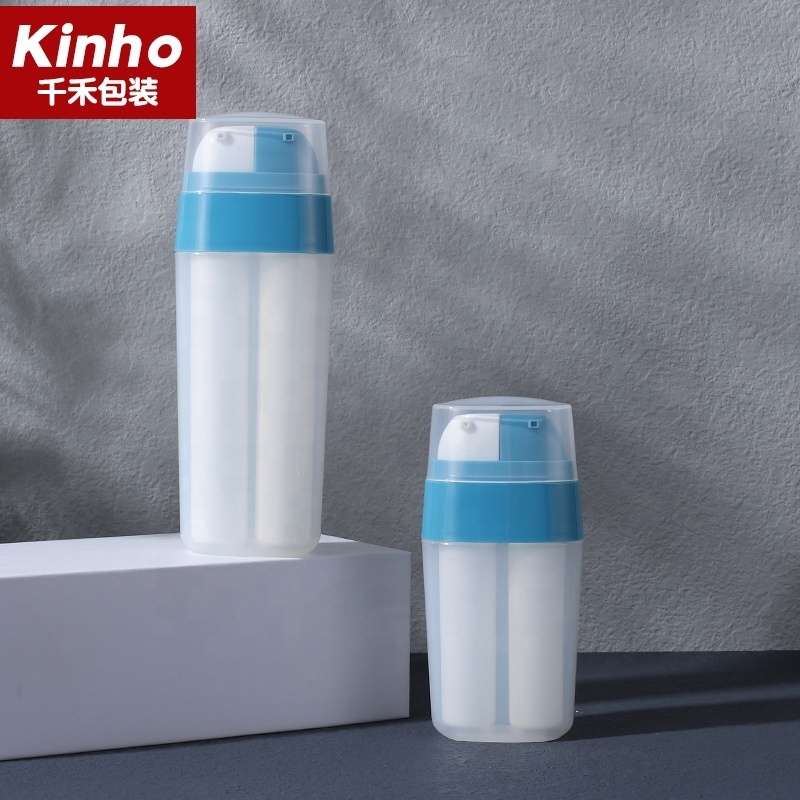 Double Bottle Dual Chamber Plastic PP Airless Pump Cosmetic Bottle 7.5*2ml 10*2ml 15*2ml 20*2ml Skincare Day Night Cream