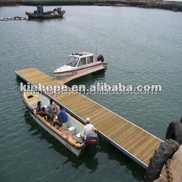 5.8m*2m galvanized steel frame with wood covered floating deck, marine walkway