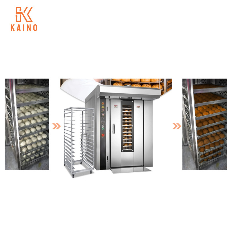 Professional Bakery Baking Equipment Automatic Stainless Steel 12 trays Pizza Biscuit Croissant Bakers Rotary Rack Oven