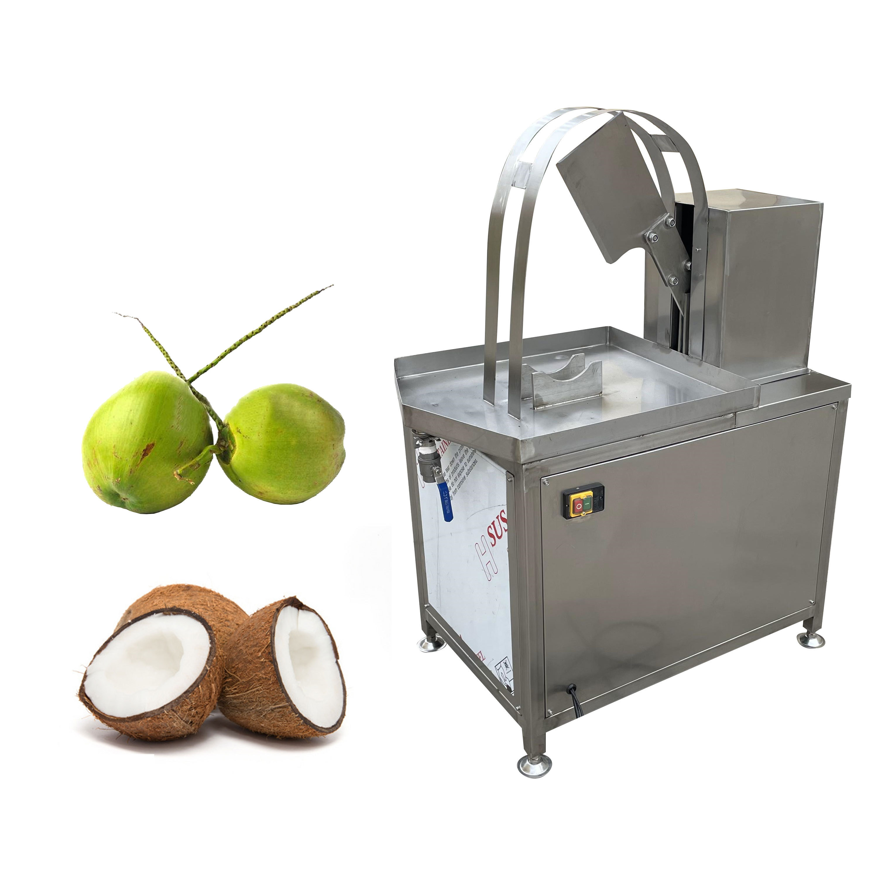 Easy to Use Stainless Steel Fresh Green Coconut Cutting Half Juice Extractor/ Huge Coconut Cutting Machine