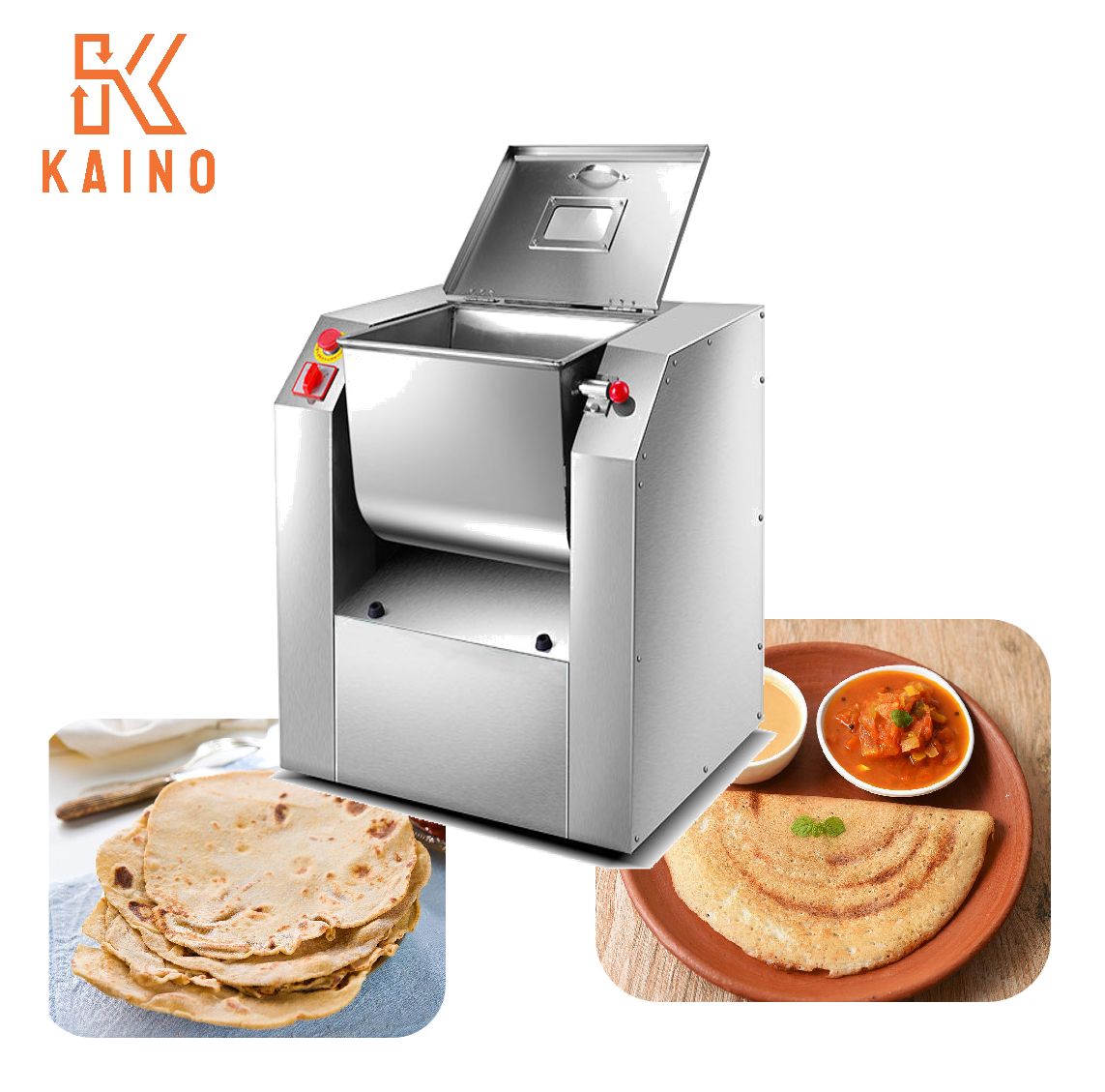 KAINO Bakery Equipment Horizontal Dough Mixer Tunnel Oven Arabic Bread Taco Pizza chapati Making Machine for small businesses