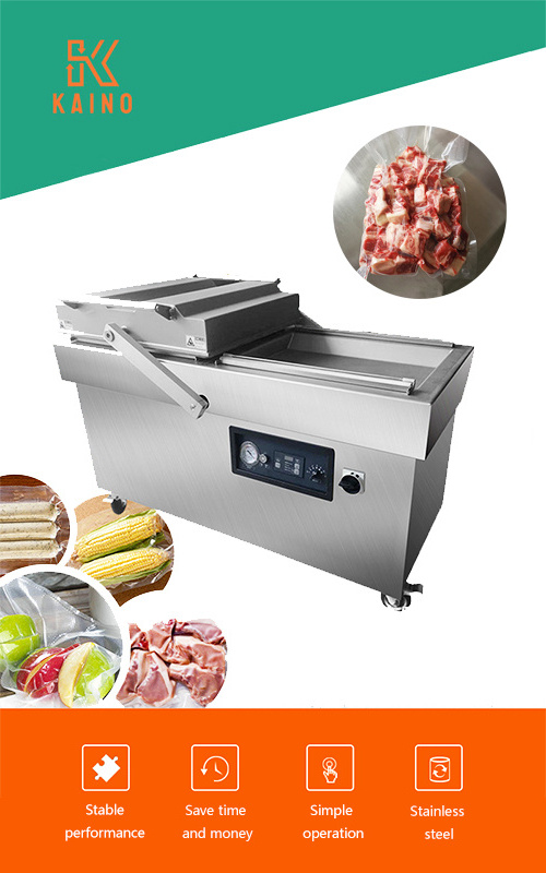 Industrial Automatic Bags Frozen Meat Seafood Packer Double Chamber Vacuum Sealing Packaging machine