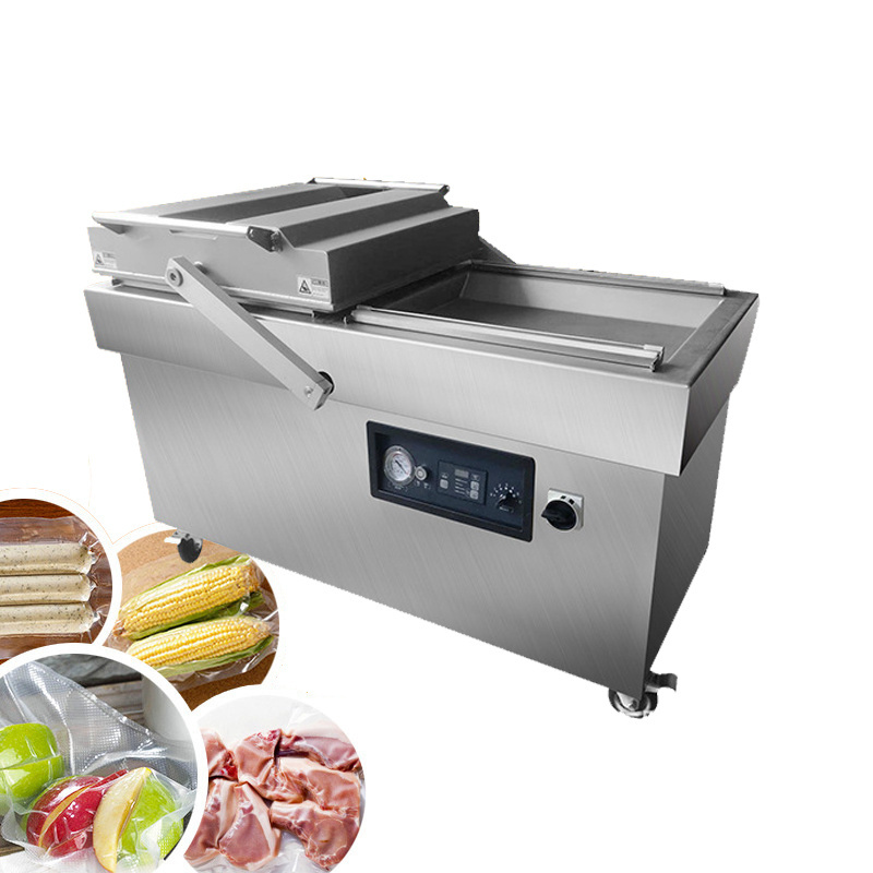 Industrial Automatic Bags Frozen Meat Seafood Packer Double Chamber Vacuum Sealing Packaging machine