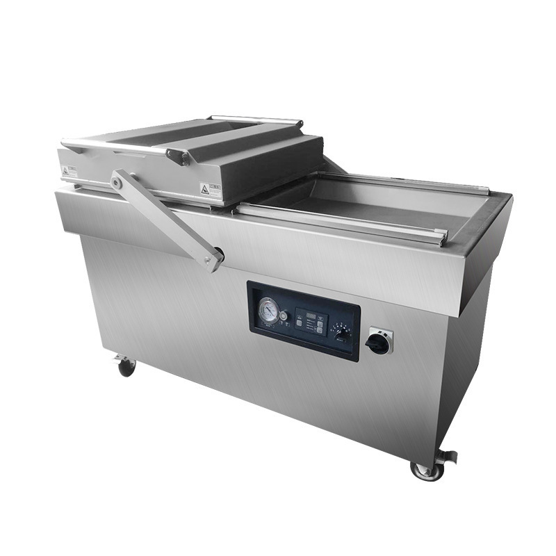 Industrial Automatic Bags Frozen Meat Seafood Packer Double Chamber Vacuum Sealing Packaging machine