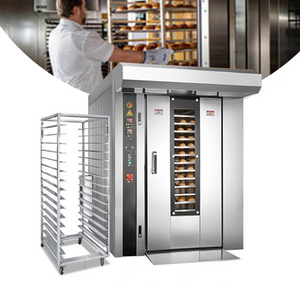 Industrial Commercial Automatic Bread Production Machine 32 Trays Gas Diesel Electric Bread Rotary Oven for Bakery