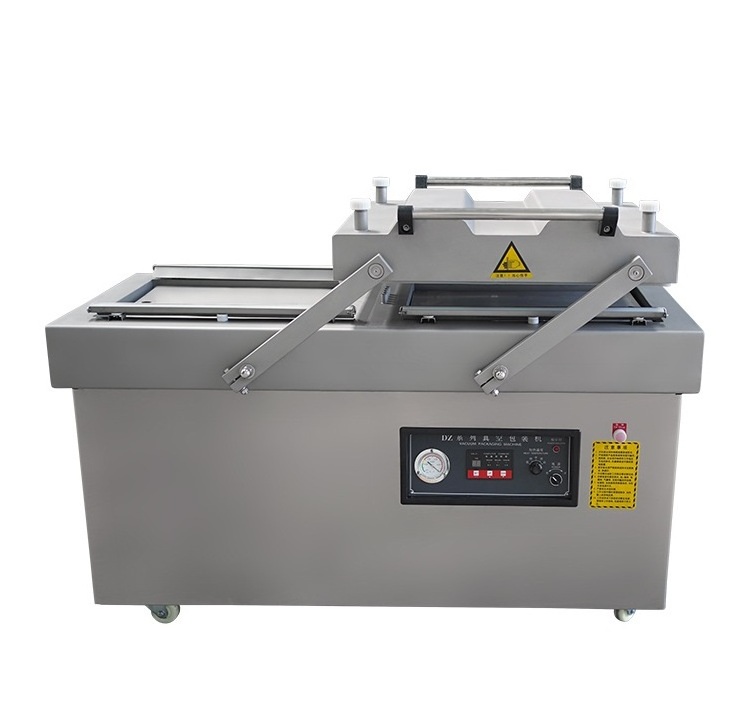 Industrial Automatic Bags Frozen Meat Seafood Packer Double Chamber Vacuum Sealing Packaging machine