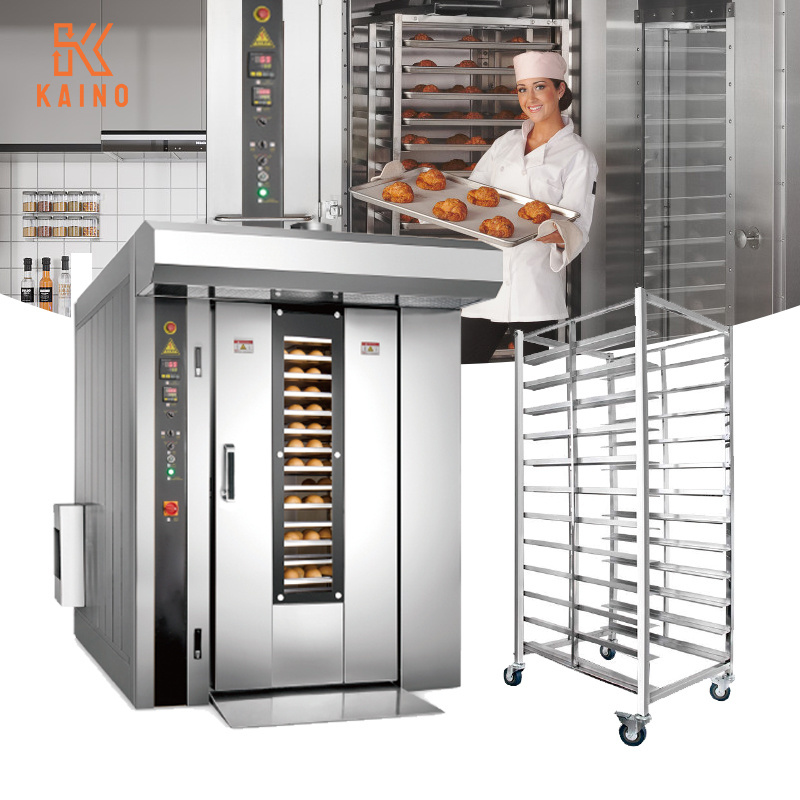 Professional Bakery Baking Equipment Automatic Stainless Steel 12 trays Pizza Biscuit Croissant Bakers Rotary Rack Oven