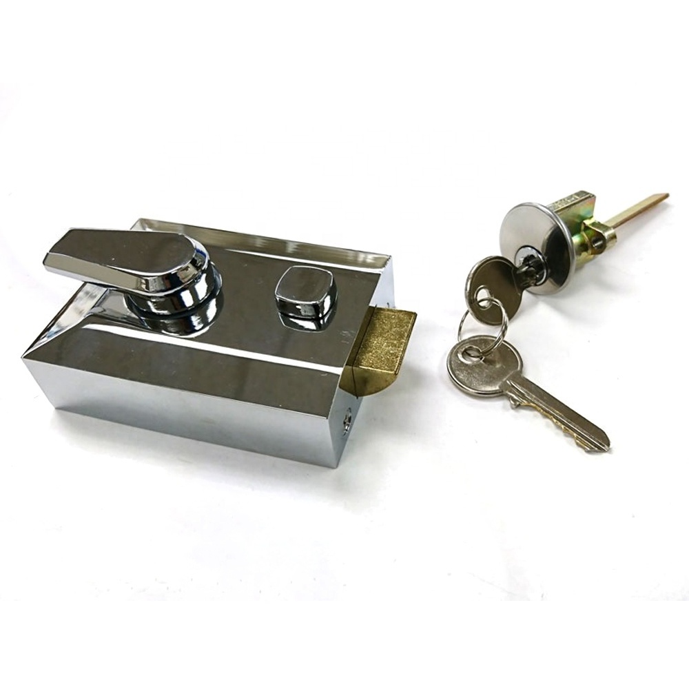 Security Zinc Alloy Rim Deadbolt Latch Rim Lock Night Latch Lock for the interior door