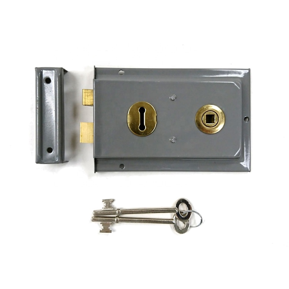 2 Lever Double Handed Rim Deadlock Sash Lock / Flanged Sheds Gates with Zinc Alloy Deadbolt