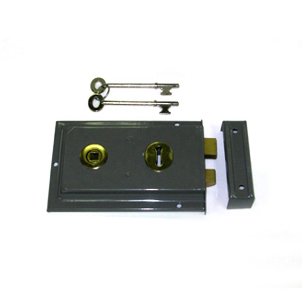 2 Lever Double Handed Rim Deadlock Sash Lock / Flanged Sheds Gates with Zinc Alloy Deadbolt