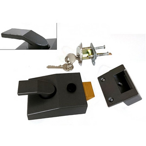 China Supplier Matte Black Passage Door Lever Square Hall Zinc Alloy Front Door Lock Night Latch