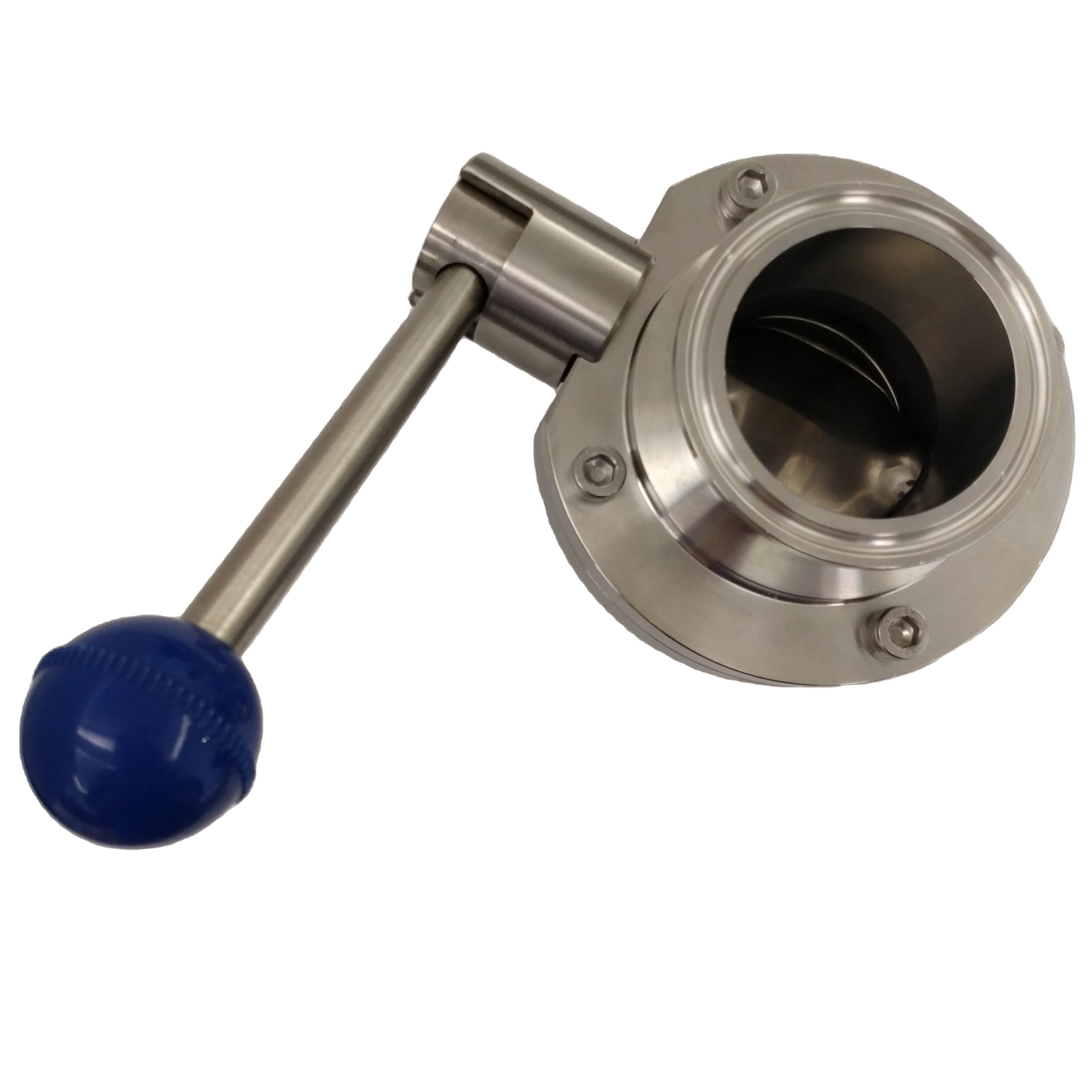 DN Sanitary Stainless Steel Vacuum Manual Butterfly Valve With Pull Handle