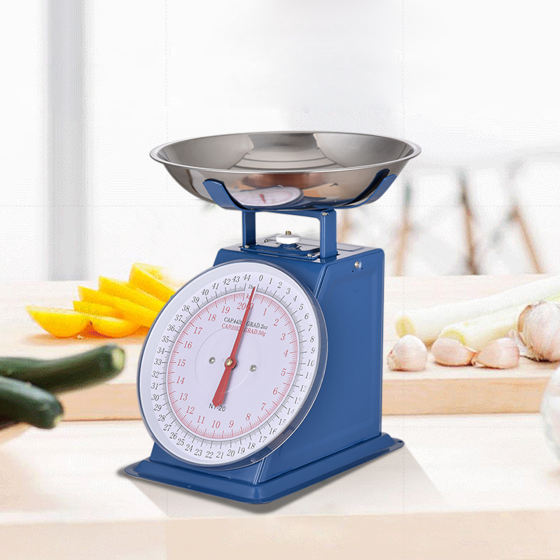 20kg/44lbs Dial Spring Weight Scale Mechanical Kitchen Scales with Bowl