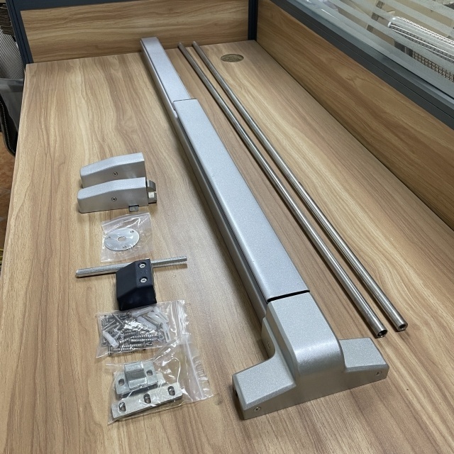 crl satin aluminum panic exit device push bar panic exit key dogging device fire door hardware