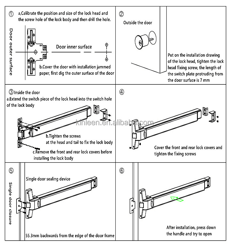 emergency exit double door with panic bar push bar panic exit device Panic Exit