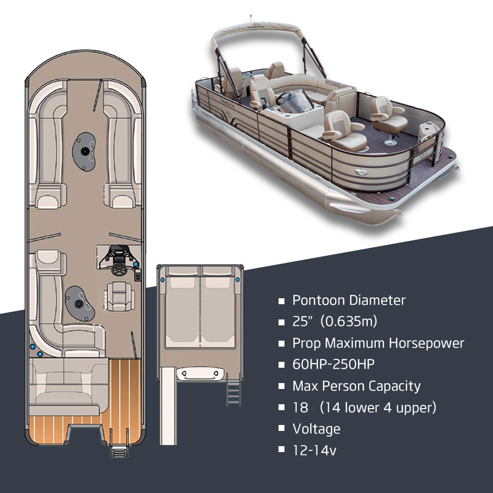 Best selling party barge floating double decker pontoon boat with slide houseboat for sale