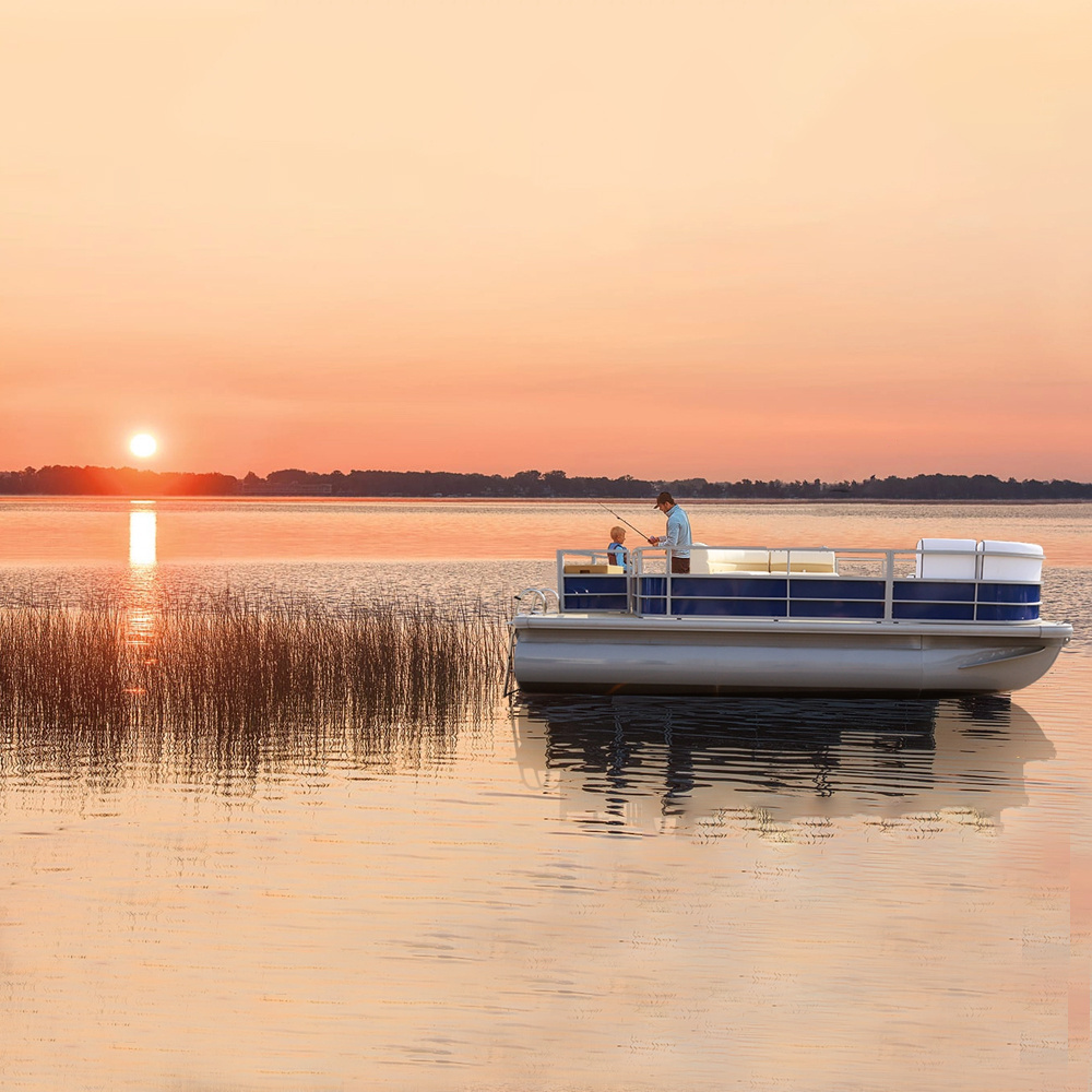 New Small Mini 16ft Aluminum Fiberglass Fishing Diving Boat Family Party Pontoon with Bass Buggy CE Certified Lake River Use