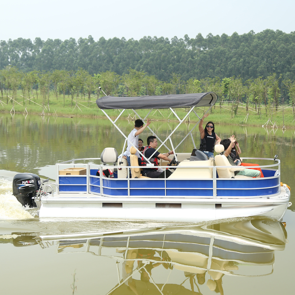 New Small Mini 16ft Aluminum Fiberglass Fishing Diving Boat Family Party Pontoon with Bass Buggy CE Certified Lake River Use