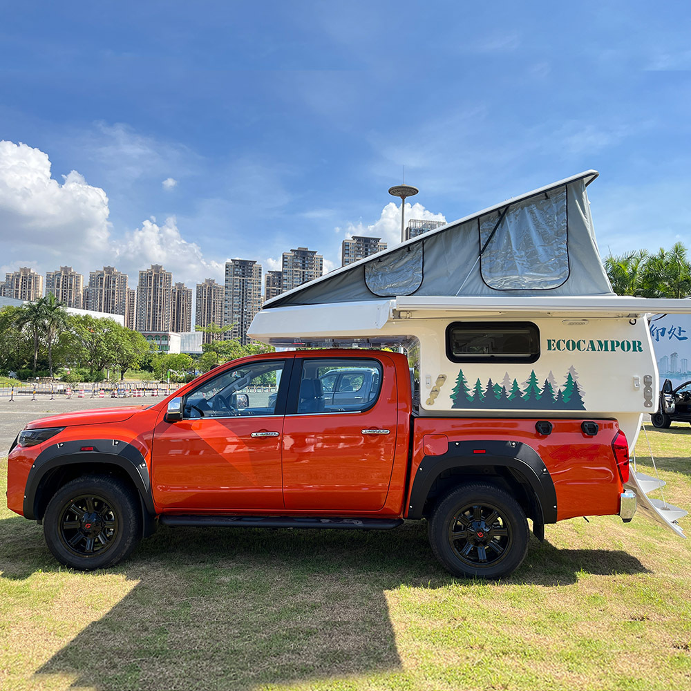 2023 Ecocampor Slide In Pop Top Tent Fiberglass Small Bed Truck Camper For Sale Direct Factory