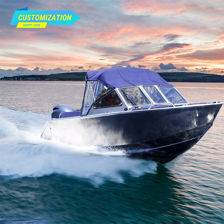 All Welded Aluminum Speed Boat Yacht with Soft Top Tent For Canada