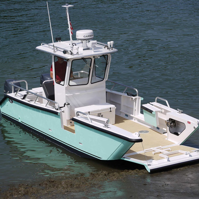 Ecocampor 5m 16FT Aluminum Hull Speed Fishing Boat Landing Craft with Rails and Cabin For Sale