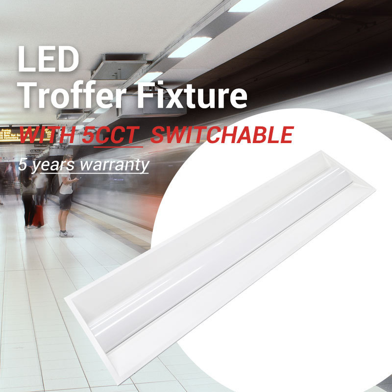 Professional Factory LED Panel OEM & ODM 227 volt 1 by 4 Troffer Light Fixtures installation CCT changeable 0-10V Dimmable