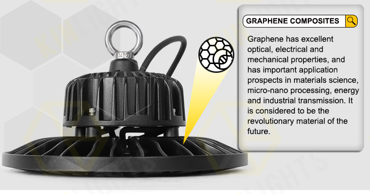 High Bay 100w 150w 200w 17000 Lumen Indoor Warehouse Factory Lighting IP65 Graphene Ufo Led High Bay Lights