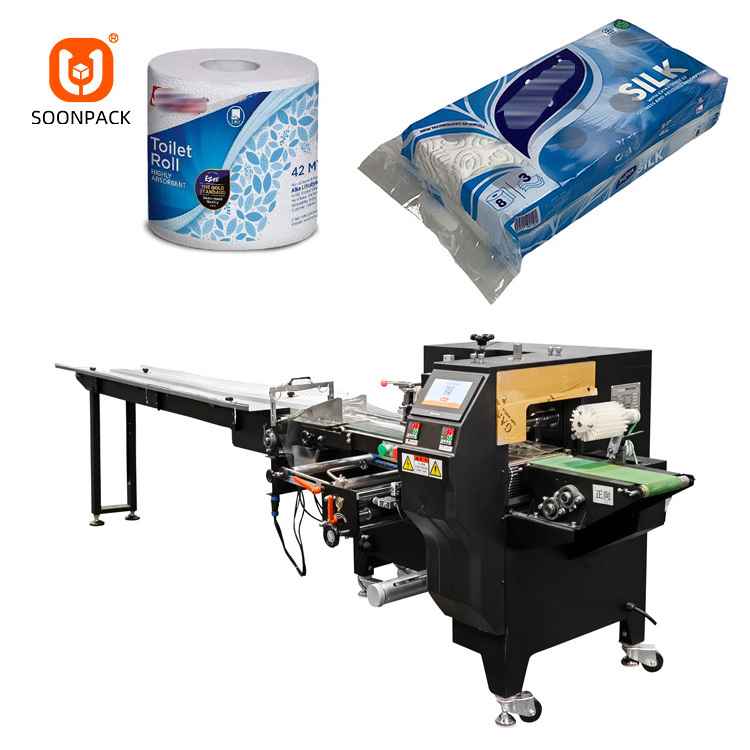 Automatic Roll toilet paper paper napkin pillow packaging machine flow wrapping machine