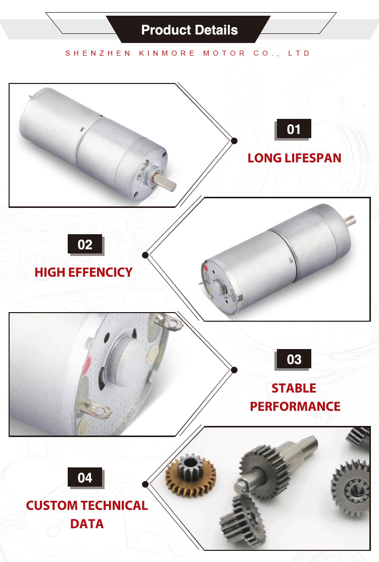 Kinmore high torque dc planetary small geared electric motor 25mm 24v dc motor with planetary gear box