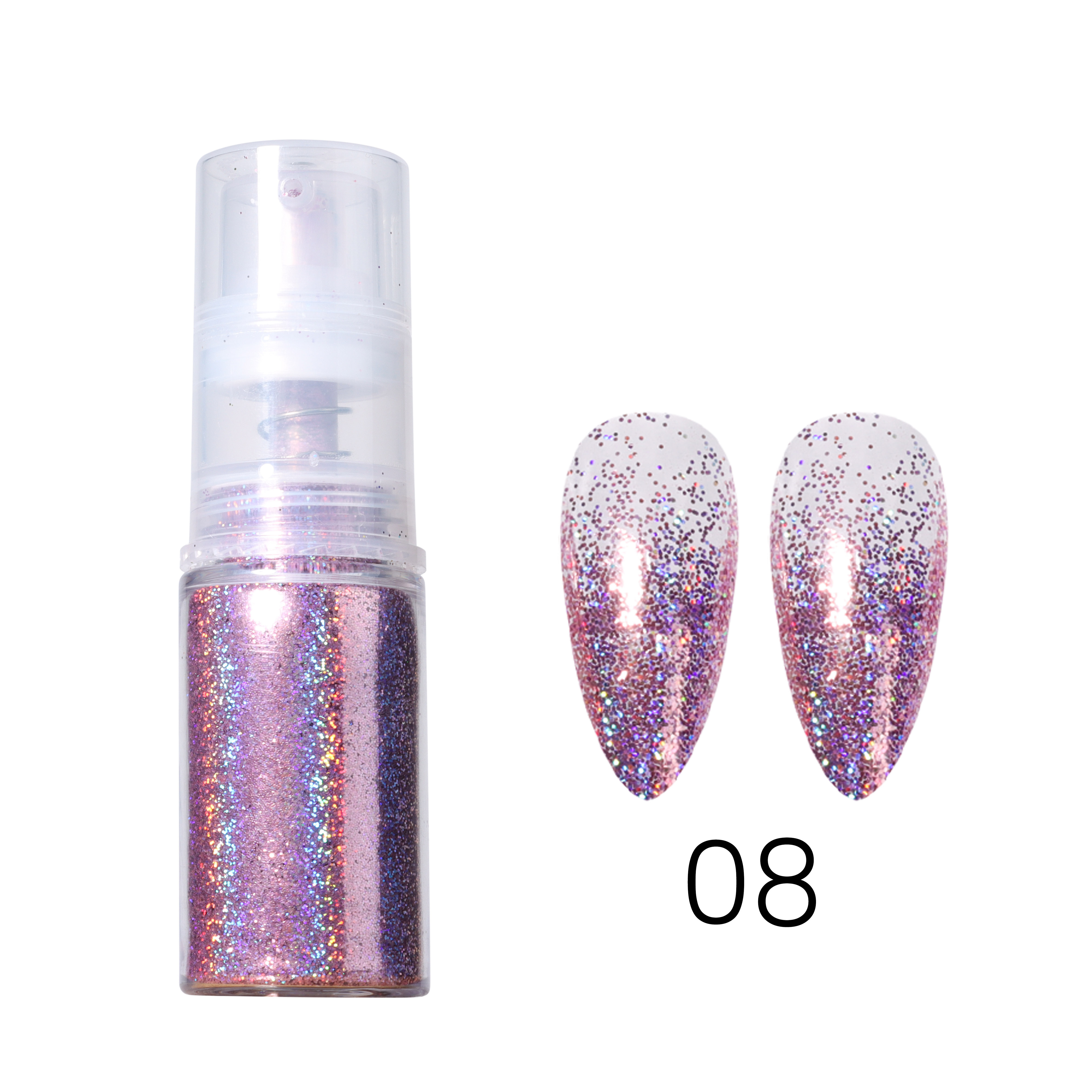 KNC Glitter Ombre Spray Powder for nails 7.5g 30colors OEM Custom Logo super shiny nail mist for Nail Art Salon