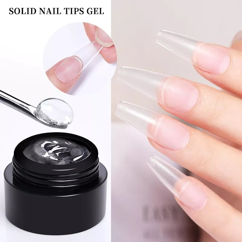 Solid Tip Gel for Press On Nail Solid Glue Gel for nail extension Newest Solid glue gel transparent Soak Off 15g/jar