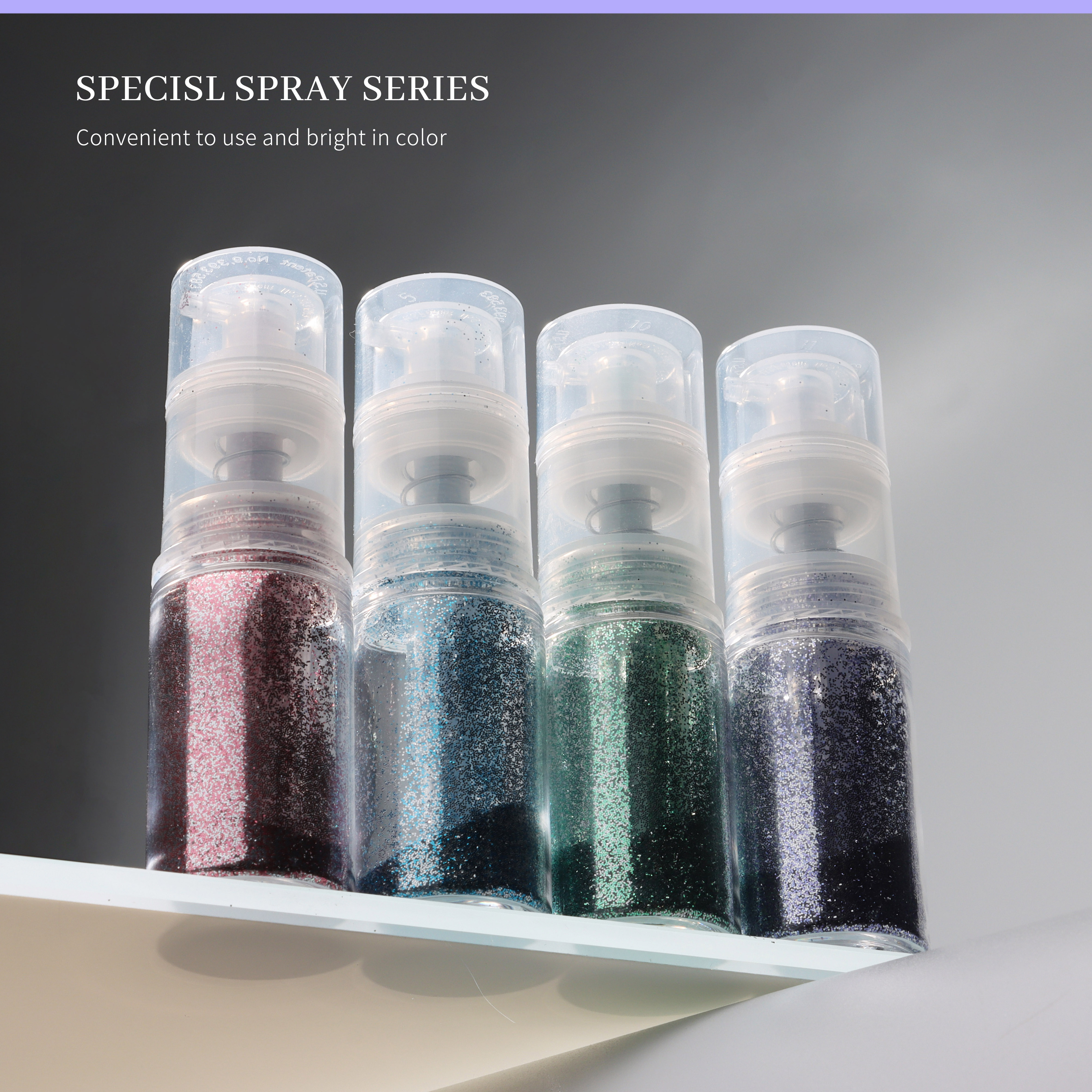 KNC Glitter Ombre Spray Powder for nails 7.5g 30colors OEM Custom Logo super shiny nail mist for Nail Art Salon