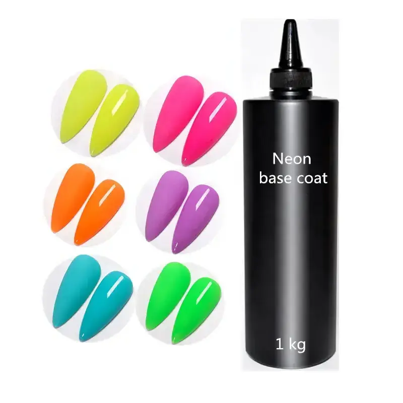 KINNCO Neon Rubber Base Coat UV GEL 40 color 1kg for Spring Summer color gel nail polish private label nail supplies