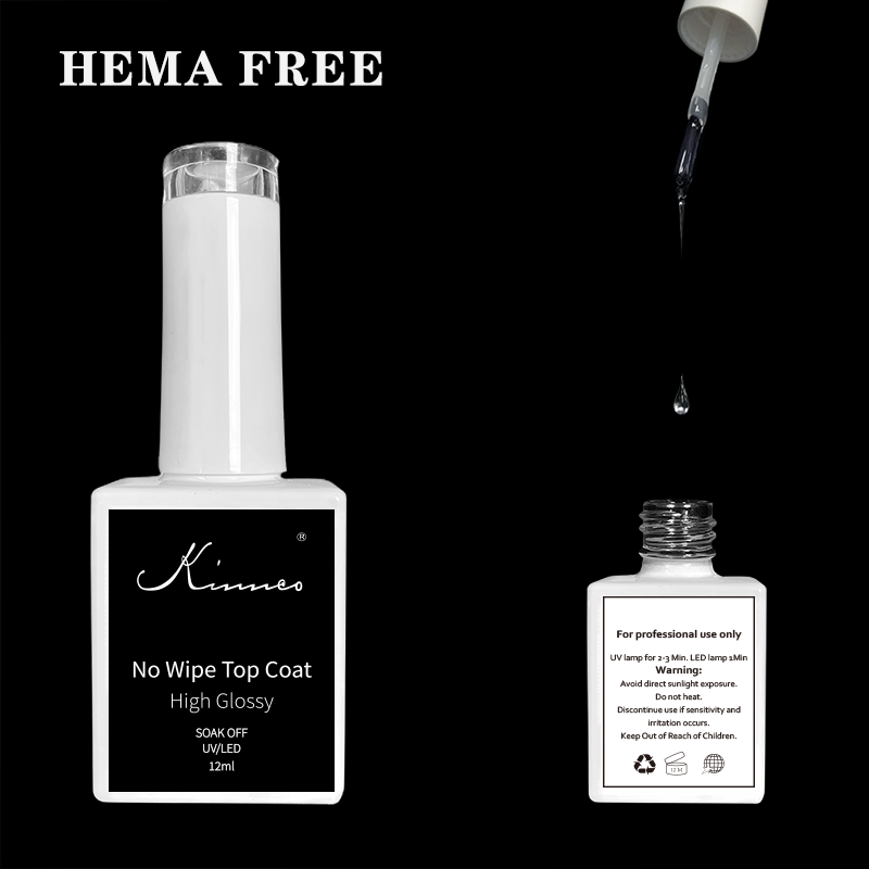 KNC NO WIPE TOP COAT 12 ML high glossy gel top coat clear shining long lasting top gel no wipe soak off easily UV LED GEL