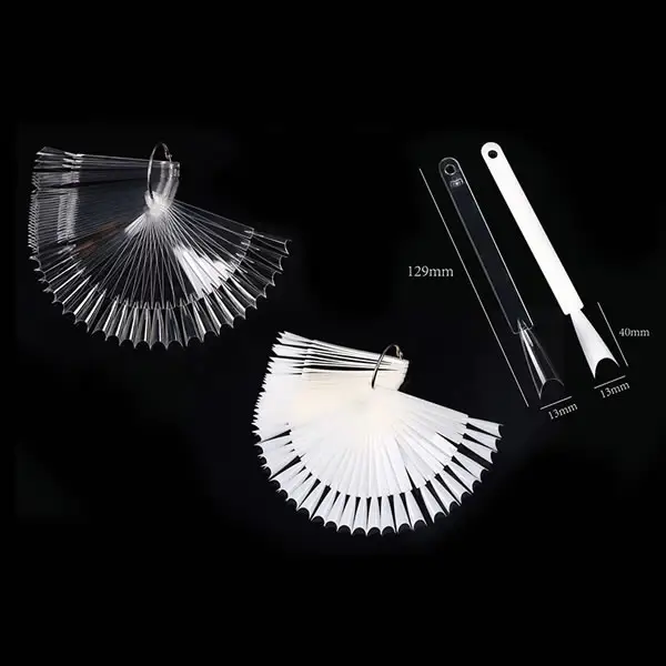 Fake Full Cover False Clear Nail Tips Artificial Fingernails Transparent 50 Pcs/bag White Design Finger