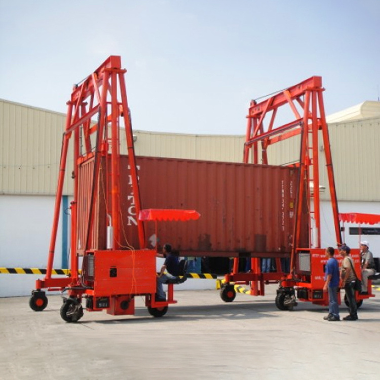 Mobile Travel 40 ton Hydraulic Mast Containers Lifting Mini Gantry Cranes Price