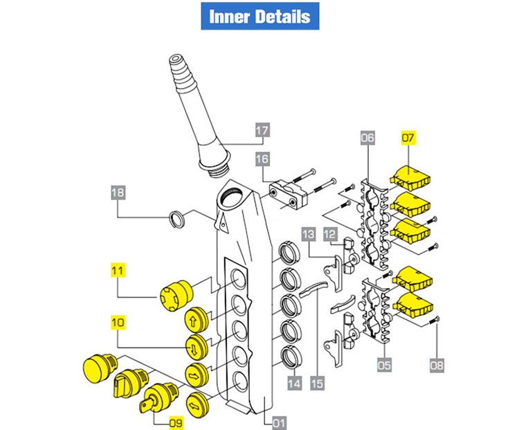 Rainproof Lifting Push Button Switch Button Remote Crane Pendant Control For Industrial Controls