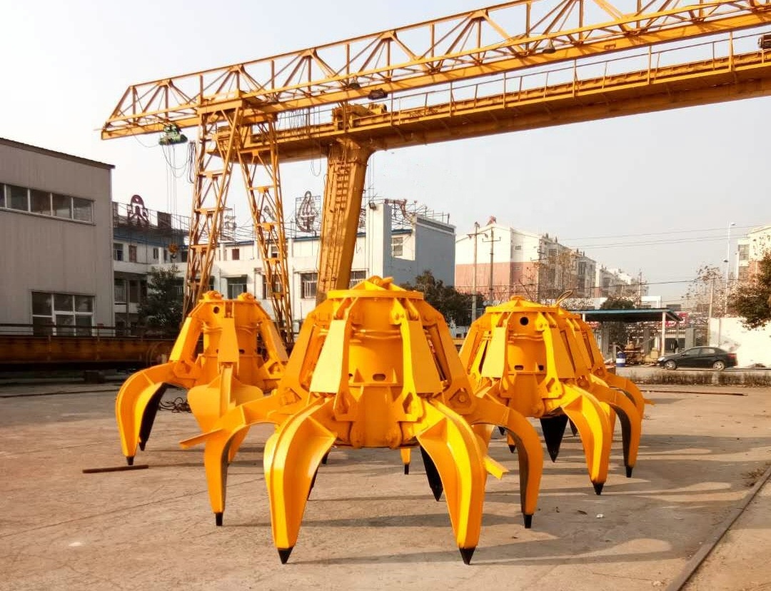 Hydraulic Orange Peel Grab Bucket For Overhead Crane And Gantry Crane