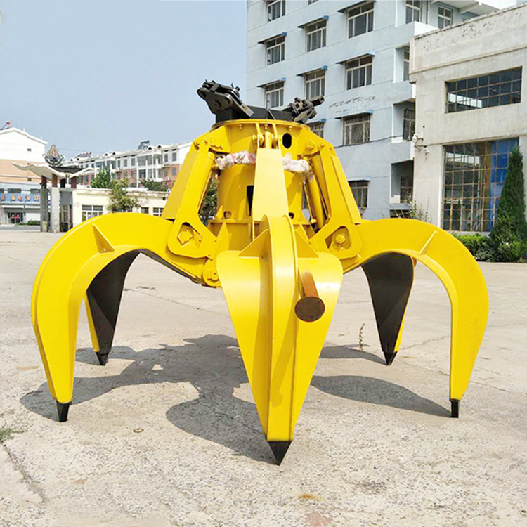 High Quality 6 Flap Electric Hydraulic Orange Peel Grab Bucket For Sale