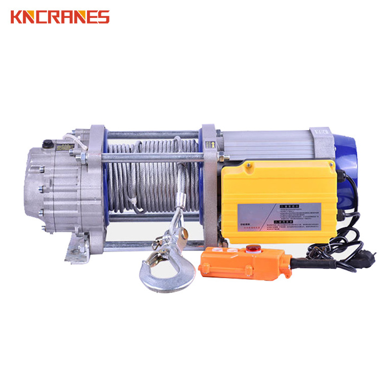 Low Noise Aluminum shell 110v 220v 380v 440v volts 500kg 1500kg 1.5 2.5 3 ton wire rope mini lift hoist electric winch