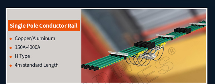 Single-pole Copper Conductor Rail Slider Wire Bus Bar System