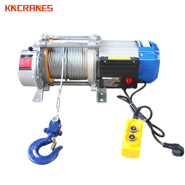 Low Noise Aluminum shell 110v 220v 380v 440v volts 500kg 1500kg 1.5 2.5 3 ton wire rope mini lift hoist electric winch