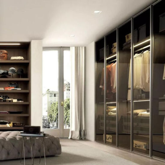 Modern metal 3 door wardrobe walk-in closet cupboards for bedroom wardrobe with tv cabinet