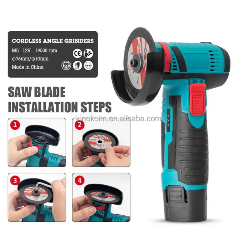 Cordless  lithium power tool 12V/16.8V/24V rechargeable cutting machine small one hand polishing grind mini angle grinder