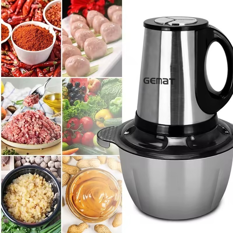 Hot Sell  Factory Wholesale Price Kitchen Food Processor Meat Mincer Chopper Stainless Steel 2l 3l Electric Meat Grinder