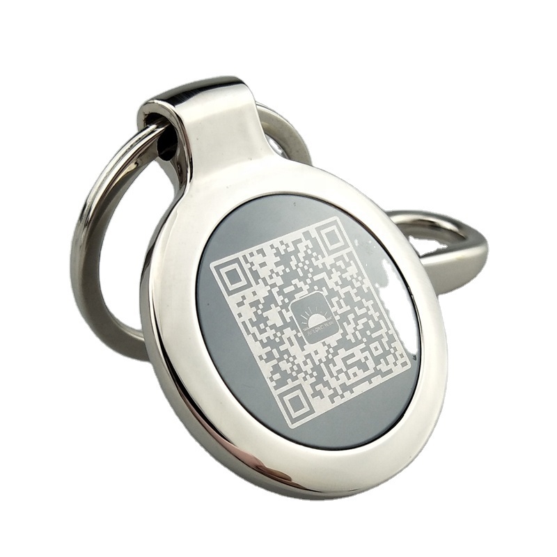 Shop promotional gifts qr code keychain with your own laser  logo