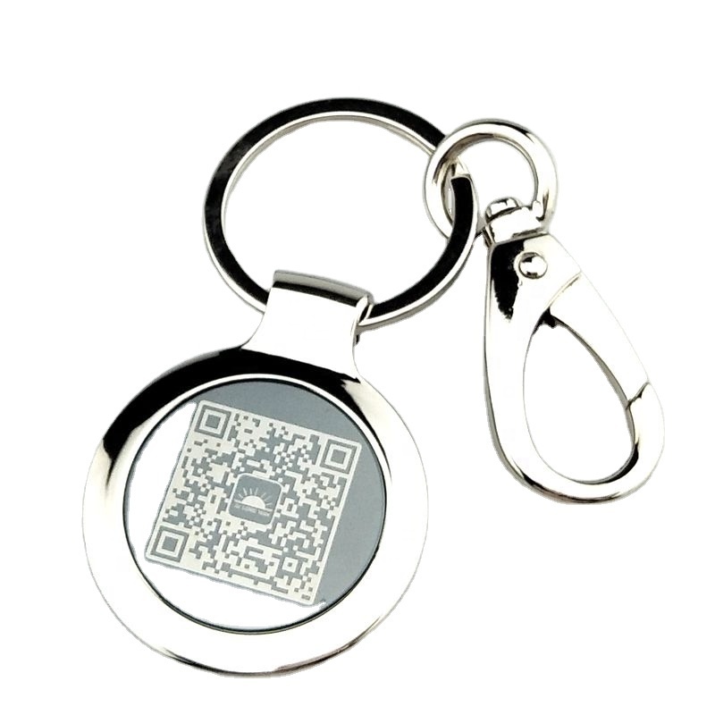 Shop promotional gifts qr code keychain with your own laser  logo