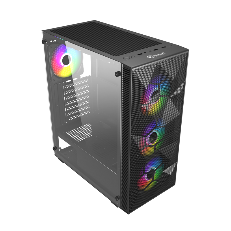 Hot Selling Gaming Computer Case With Power Supply  Tempered Glass Mid Tower Gaming Pc Case